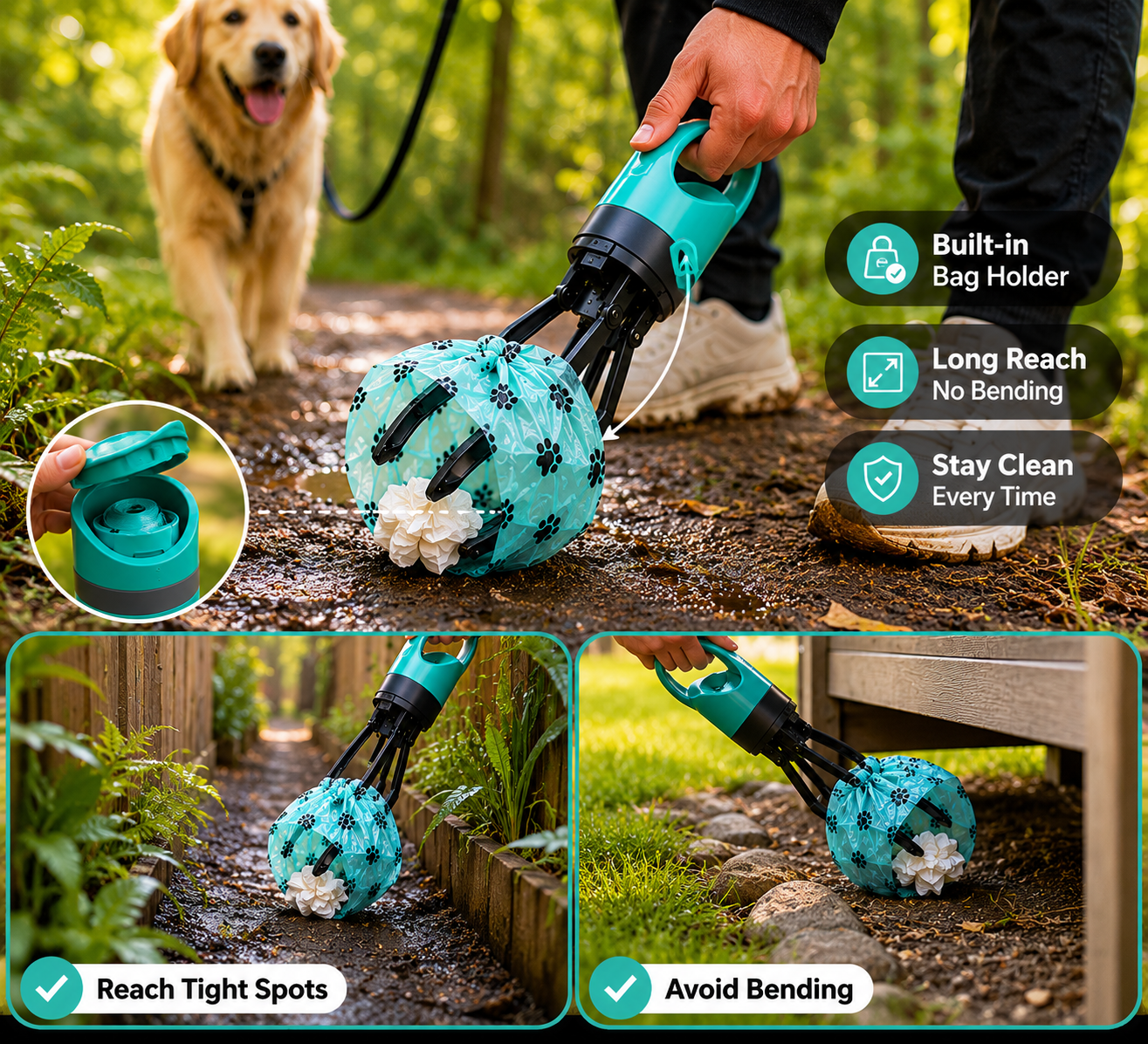 CleanWalk No-Touch Pooper Scooper Set